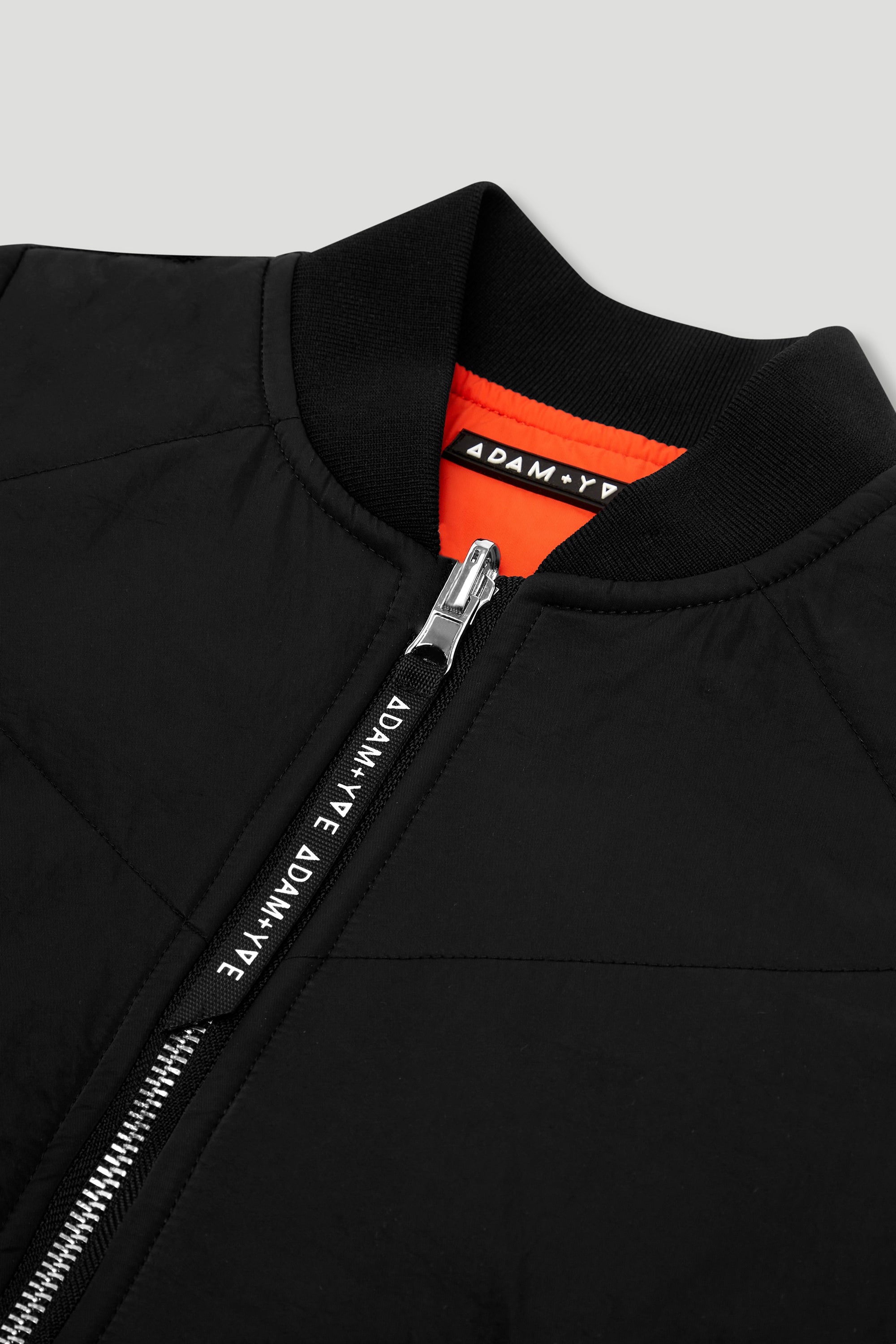 Orange and clearance black bomber jacket